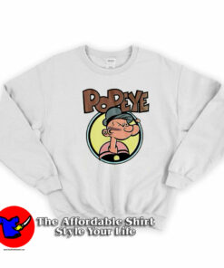 Popeye The Sailorman Halftone Comic Sweatshirt On Sale Popeye The Sailorman Halftone Comic Sweatshirt On Sale