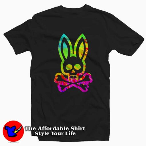 Psychedelic Bunny Psycho Graphic Unisex T-Shirt On Sale