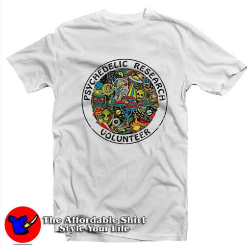 Psychedelic Research Volunteer Graphic T-Shirt On Sale