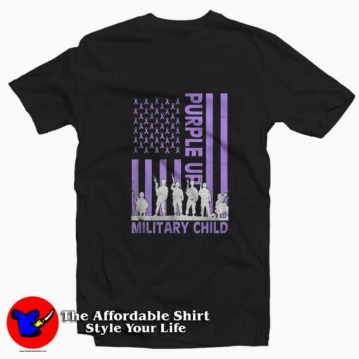 Purple Up for Military Child Funny Graphic T-Shirt On Sale