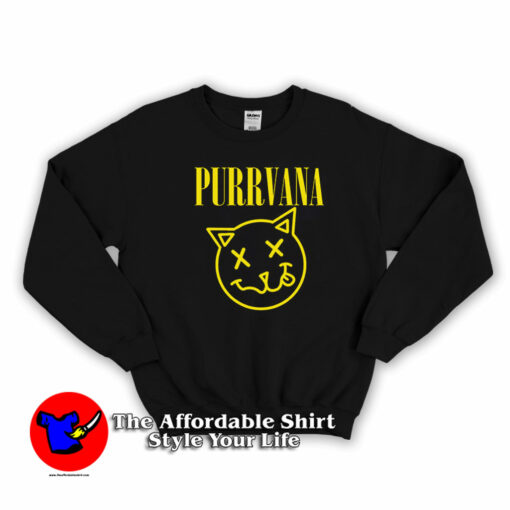 Purrvana Kitty Nirvana Parody Unisex Sweatshirt On Sale