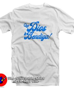 Que Dios Te Bendiga Blue Graphic T Shirt On Sale 1