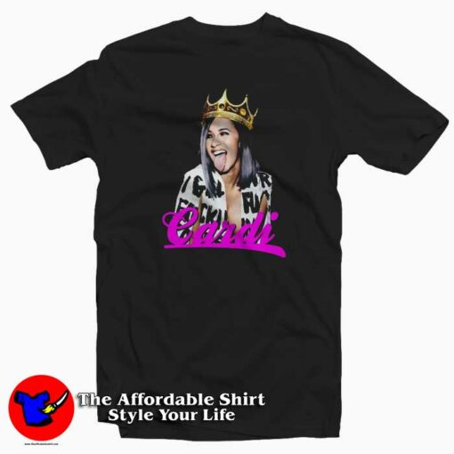 Queen Cardi B With Crown Unisex T-shirt On Sale