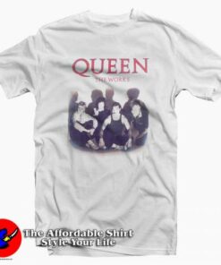 Queen The Works Album Cover Vintage T-Shirt Cheap 1 Queen The Works Album Cover Vintage T Shirt Cheap 2