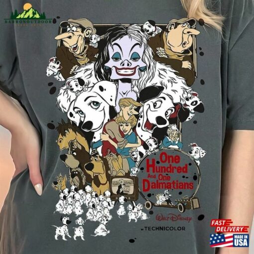 101 Dalmatians Shirt Classic Poster Retro Movie Cruella Unisex Hoodie