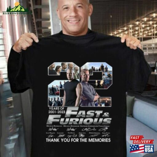 22 Years Fast Furious 2001 2023 Anniversary Signature Shirt Sweatshirt T-Shirt