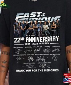 22Nd Anniversary 2001 2023 Thank You For The Memories Fast And Furious Fan T-Shirt Classic Sweatshirt