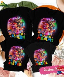 2Super Mario Bros Movie Birthday Shirt Personalized Super Matching Family 2023 Sweatshirt Hoodie