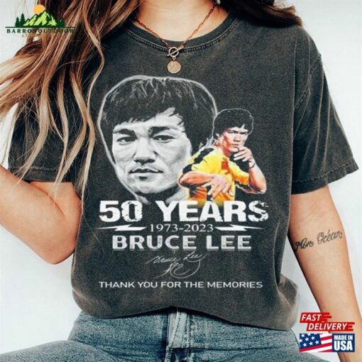 50 Years 1973 – 2023 Bruce Lee Thank You For The Memories Signature Shirt Sweatshirt Hoodie Classic