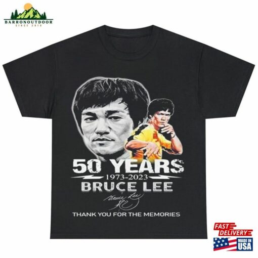 50 Years 1973 – 2023 Bruce Lee Thank You For The Memories Signature Shirt Sweatshirt Hoodie Classic