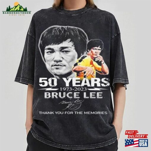 50 Years 1973 – 2023 Bruce Lee Thank You For The Memories Signature Shirt Sweatshirt Hoodie Classic