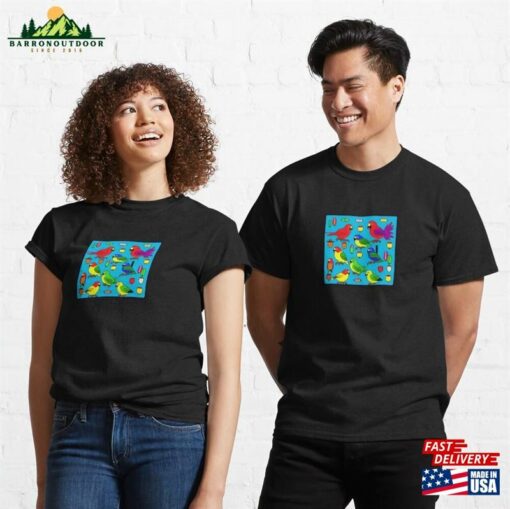 8 Bit Wild Parrots Classic T-Shirt Unisex