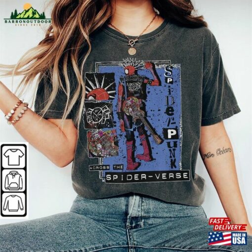 Across The Spider Verse 2023 Shirt 90S Y2k Merch Vintage Miles Morales Movie Super Hero Woman Comic Graphic Tee V7 L106mu Unisex Sweatshirt