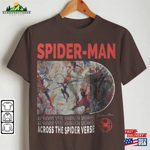 Across The Spider Verse 2023 Shirt 90S Y2k Merch Vintage Miles Morales Movie Super Hero Woman Comic Tee V1 L106mu Sweatshirt Classic