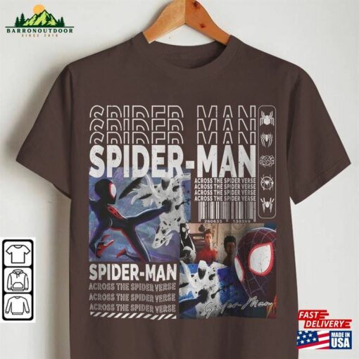 Across The Spider Verse 2023 Shirt 90S Y2k Merch Vintage Miles Morales Movie Super Hero Woman Graphic Tee V4 L106mu Hoodie Classic