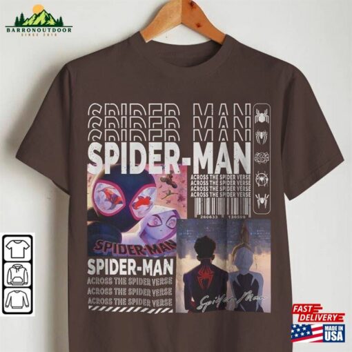 Across The Spider Verse 2023 Shirt 90S Y2k Merch Vintage Miles Morales Movie Super Hero Woman Graphic Tee V6 L106mu Classic Sweatshirt