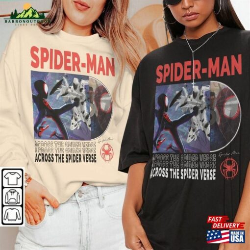 Across The Spider Verse 2023 Shirt 90S Y2k Merch Vintage Miles Morales Movie Super Hero Woman Tee V4 L106mu Unisex Hoodie