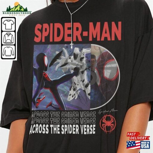 Across The Spider Verse 2023 Shirt 90S Y2k Merch Vintage Miles Morales Movie Super Hero Woman Tee V4 L106mu Unisex Hoodie