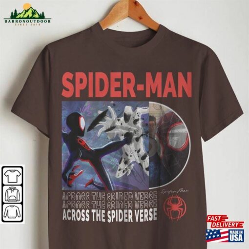 Across The Spider Verse 2023 Shirt 90S Y2k Merch Vintage Miles Morales Movie Super Hero Woman Tee V4 L106mu Unisex Hoodie