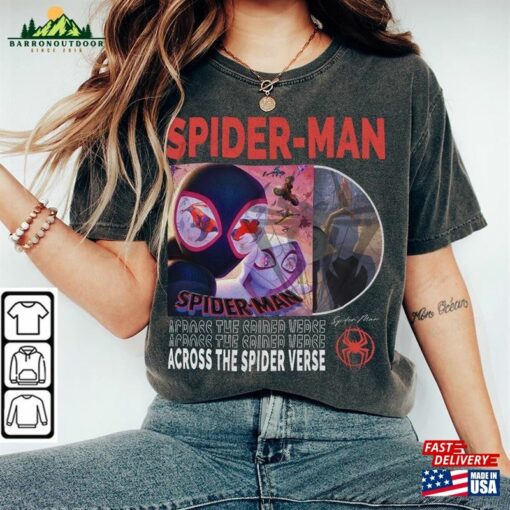 Across The Spider Verse 2023 Shirt 90S Y2k Merch Vintage Miles Morales Movie Super Hero Woman Tee V6 L106mu Unisex Sweatshirt