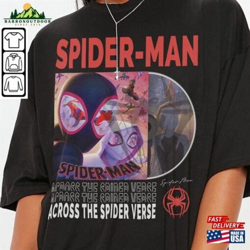 Across The Spider Verse 2023 Shirt 90S Y2k Merch Vintage Miles Morales Movie Super Hero Woman Tee V6 L106mu Unisex Sweatshirt