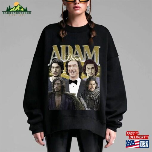 Adam Driver Vintage Style Washed Shirt Actor Retro 90’S Unisex T-Shirt Hoodie