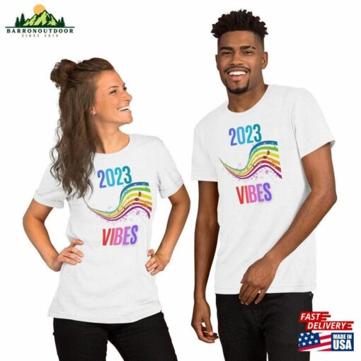 Adult Unisex 2023 Vibes T-Shirt Multi Colored Rainbow Shirt Super Soft Comfortable Everyday Wear Music Gift For Man Or Woman Hoodie Sweatshirt