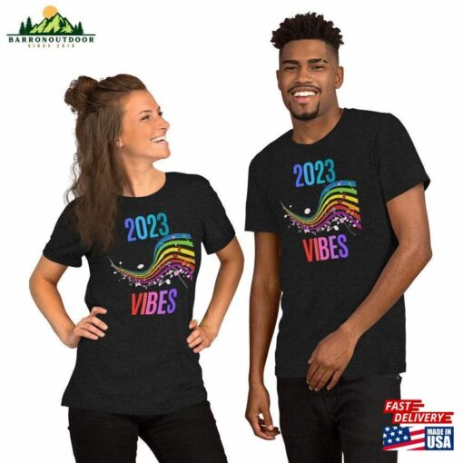 Adult Unisex 2023 Vibes T-Shirt Multi Colored Rainbow Shirt Super Soft Comfortable Everyday Wear Music Gift For Man Or Woman Hoodie Sweatshirt