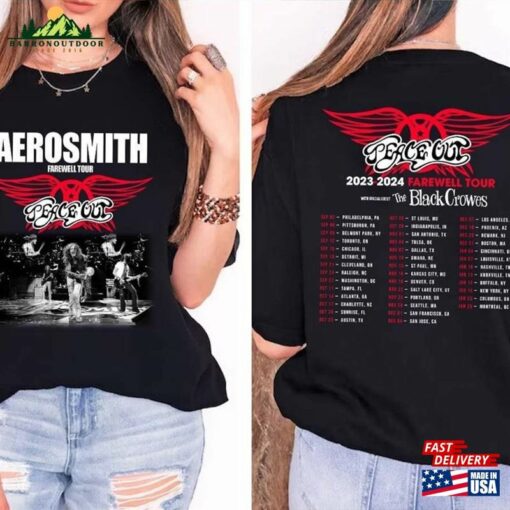 Aerosmith 2 Sides Shirt Farewell Tour 2023 Rock Band Concert Unisex Classic