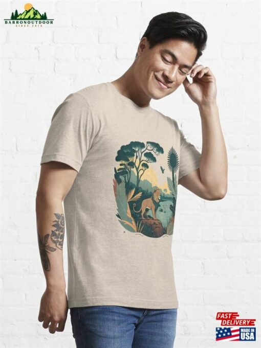 An Old Lion King In The Middle Of A Wide Jungle T-Shirt Unisex