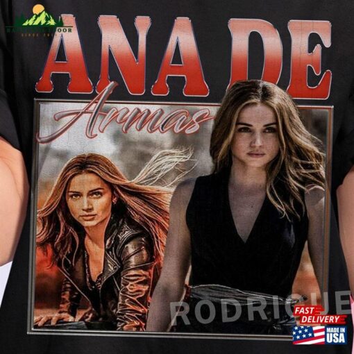 Ana De Armas Vintage Washed T-Shirt Actor Homage Graphic Unisex T Shirt Bootleg Retro 90 Sweatshirt