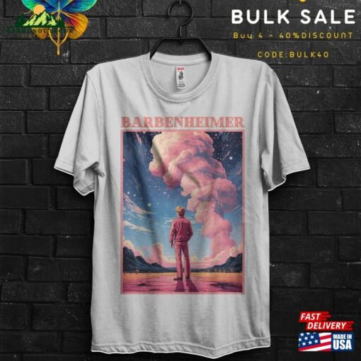 Anime Barbenheimer Poster Tv Serie Movie 2023 Gift T-Shirt For Man Margot Robbie And Ryan Gosling Destroyer Of World Tee Unisex