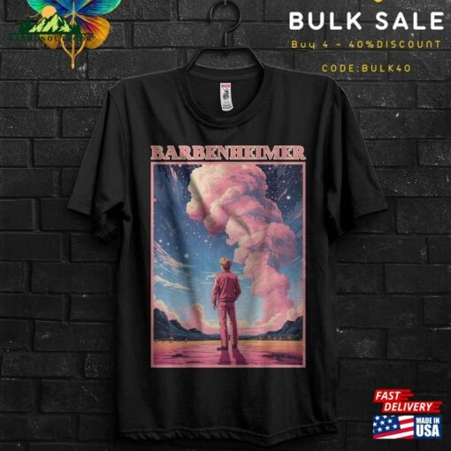 Anime Barbenheimer Poster Tv Serie Movie 2023 Gift T-Shirt For Man Margot Robbie And Ryan Gosling Destroyer Of World Tee Unisex