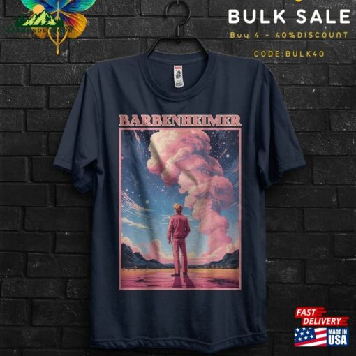 Anime Barbenheimer Poster Tv Serie Movie 2023 Gift T-Shirt For Man Margot Robbie And Ryan Gosling Destroyer Of World Tee Unisex