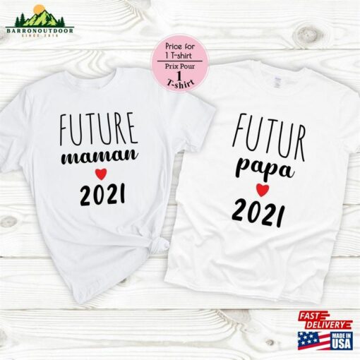 Announcement Pregnancy T Shirt Couple Futur Papi T-Shirt Unisex