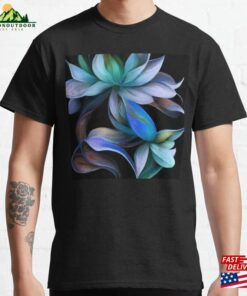 Aqua Teal And Sea Foam Hues Floral Swirls Classic T-Shirt Sweatshirt