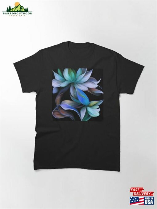 Aqua Teal And Sea Foam Hues Floral Swirls Classic T-Shirt Sweatshirt