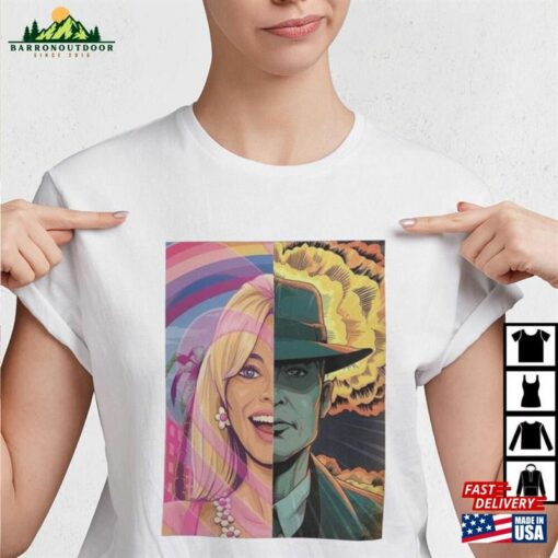 Barbenheimer Barbie And Oppenheimer Shirt Movie V2 The Ultimate Double Feature T-Shirt Hoodie