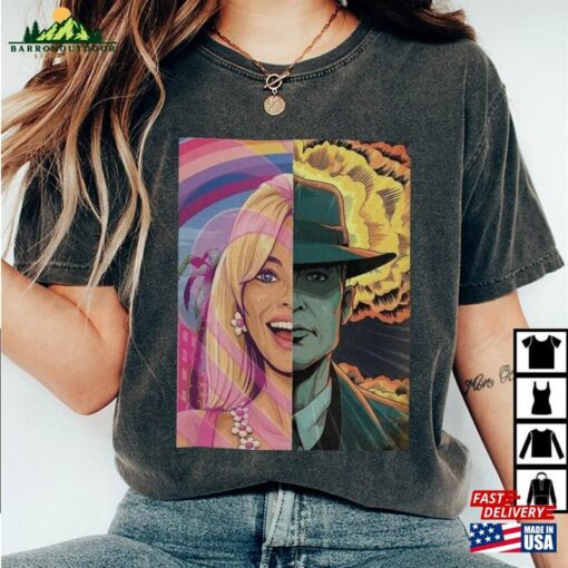 Barbenheimer Barbie And Oppenheimer Shirt Movie V2 The Ultimate Double Feature T-Shirt Hoodie