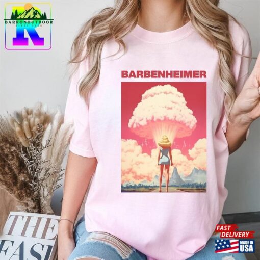 Barbenheimer Graphic Poster Shirt Barbie X Oppenheimer 2023 Comfort Color Hoodie Sweatshirt