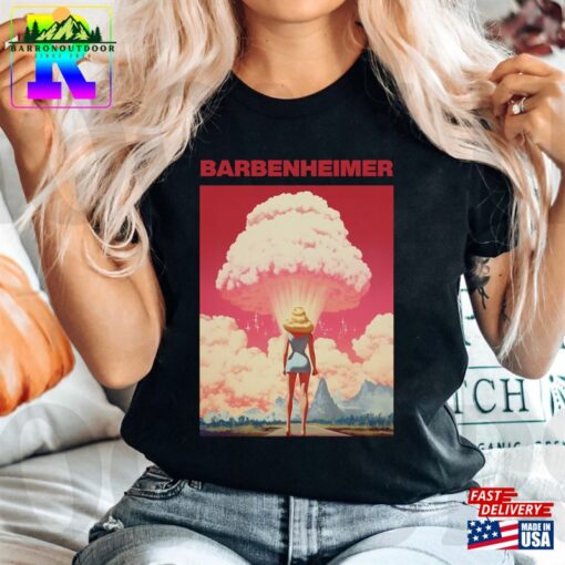 Barbenheimer Graphic Poster Shirt Barbie X Oppenheimer 2023 Comfort Color Hoodie Sweatshirt