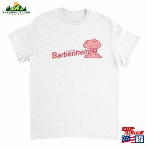 Barbenheimer I Survived Shirt Barbie Oppenheimer Movie Pink Explosion Hoodie T-Shirt