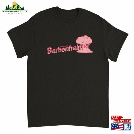 Barbenheimer I Survived Shirt Barbie Oppenheimer Movie Pink Explosion Hoodie T-Shirt