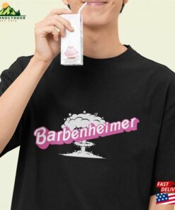 Barbenheimer In Pink Barbie Font Unisex Beefy T Short Classic Hoodie