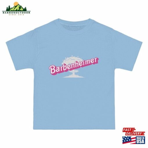 Barbenheimer In Pink Barbie Font Unisex Beefy T Short Classic Hoodie