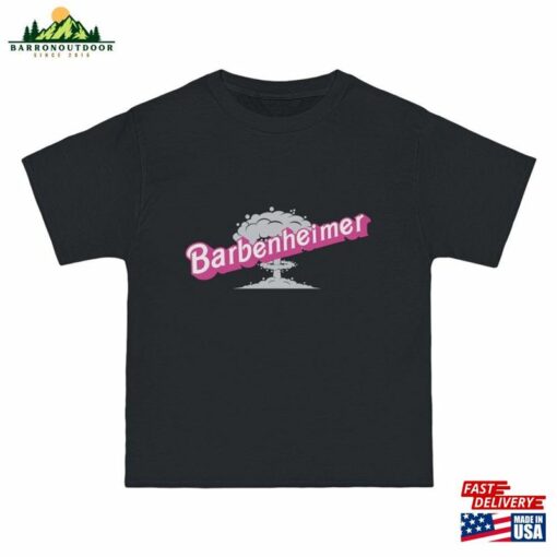 Barbenheimer In Pink Barbie Font Unisex Beefy T Short Classic Hoodie