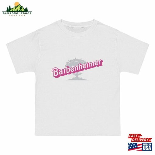 Barbenheimer In Pink Barbie Font Unisex Beefy T Short Classic Hoodie