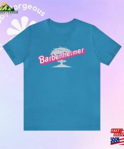 Barbenheimer In Pink Font Unisex Jersey T-Shirt Sweatshirt