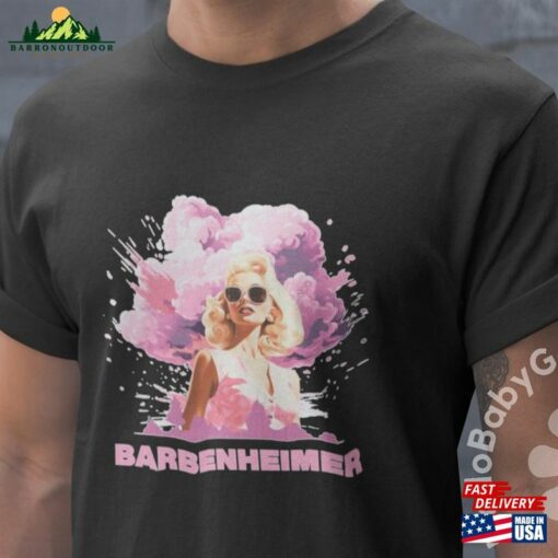 Barbenheimer Pink Bomb Unisex Jersey Short Sleeve Tee Shirt Sweatshirt Hoodie