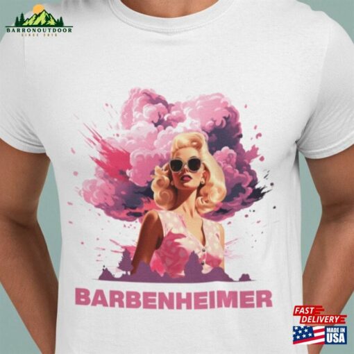 Barbenheimer Pink Bomb Unisex Jersey Short Sleeve Tee Shirt Sweatshirt Hoodie